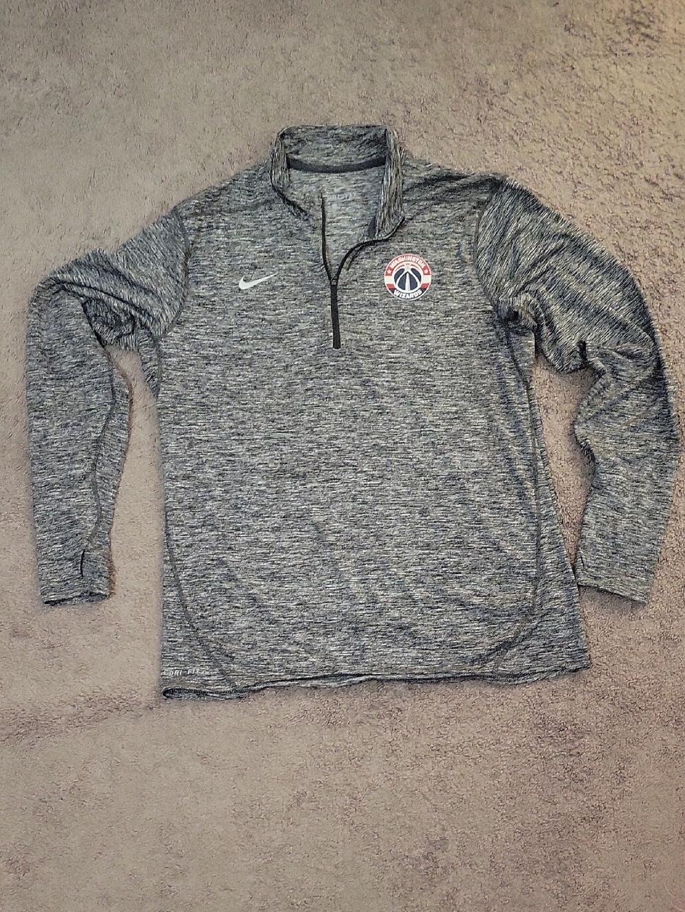Nike Heather Gray Washington Wizards Half-Zip Pullover